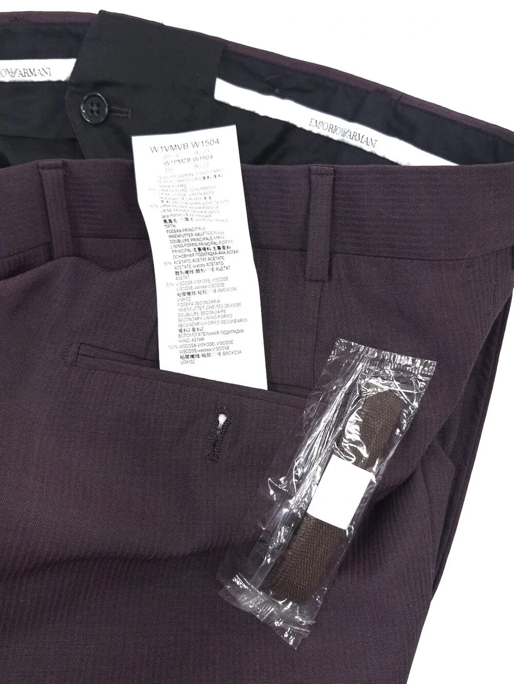 Emporio Armani M LINE Two-Piece Suit Blackberry Virgin Mohair Wool Tailored 52R